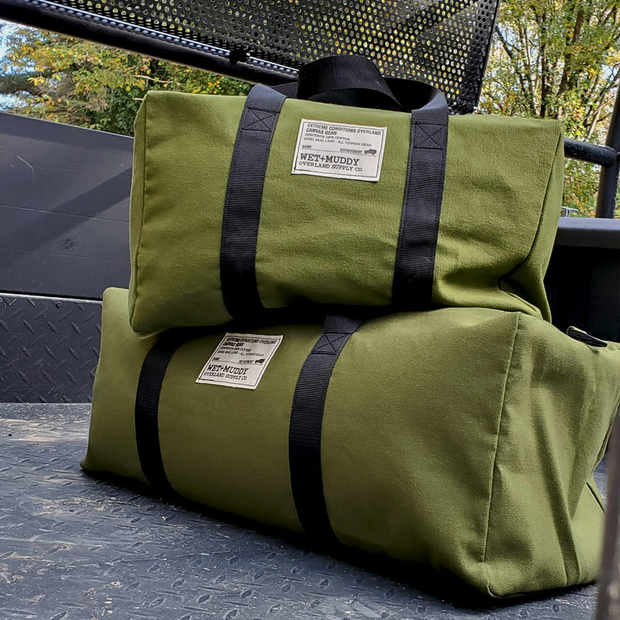 Heavy Duty Canvas Duffle Bag Khaki Green - 30L